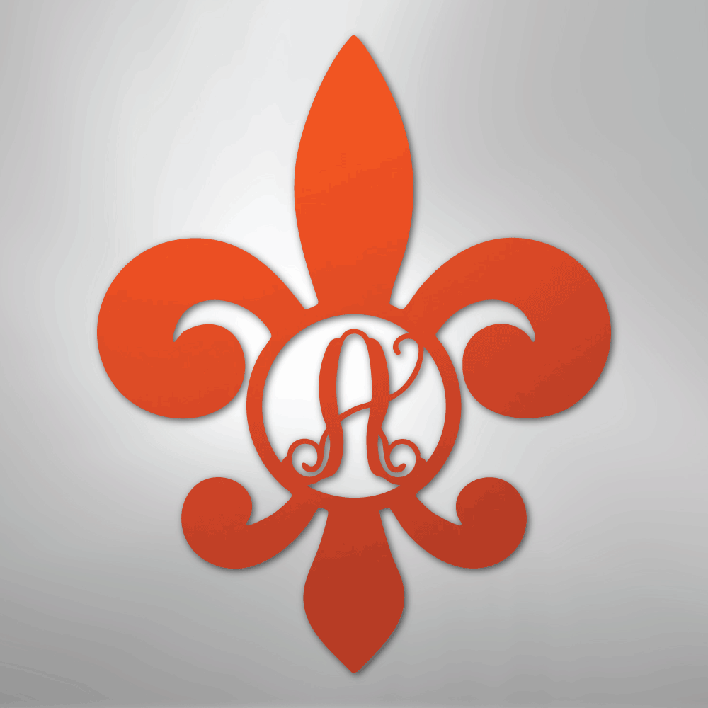 Fleur De Lis Initial - Steel Sign