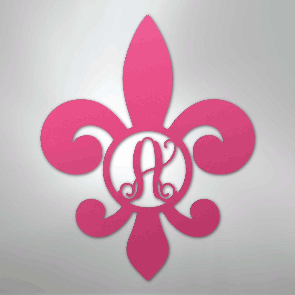 Fleur De Lis Initial - Steel Sign