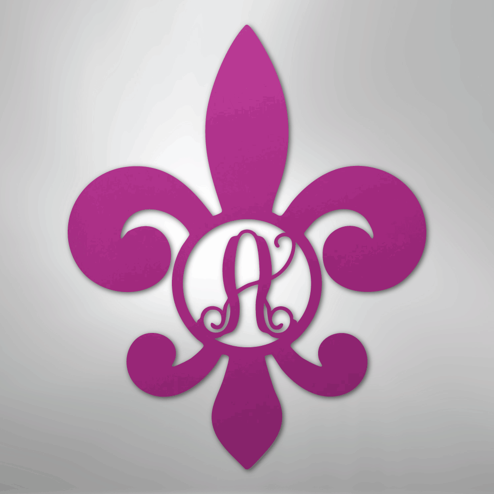 Fleur De Lis Initial - Steel Sign
