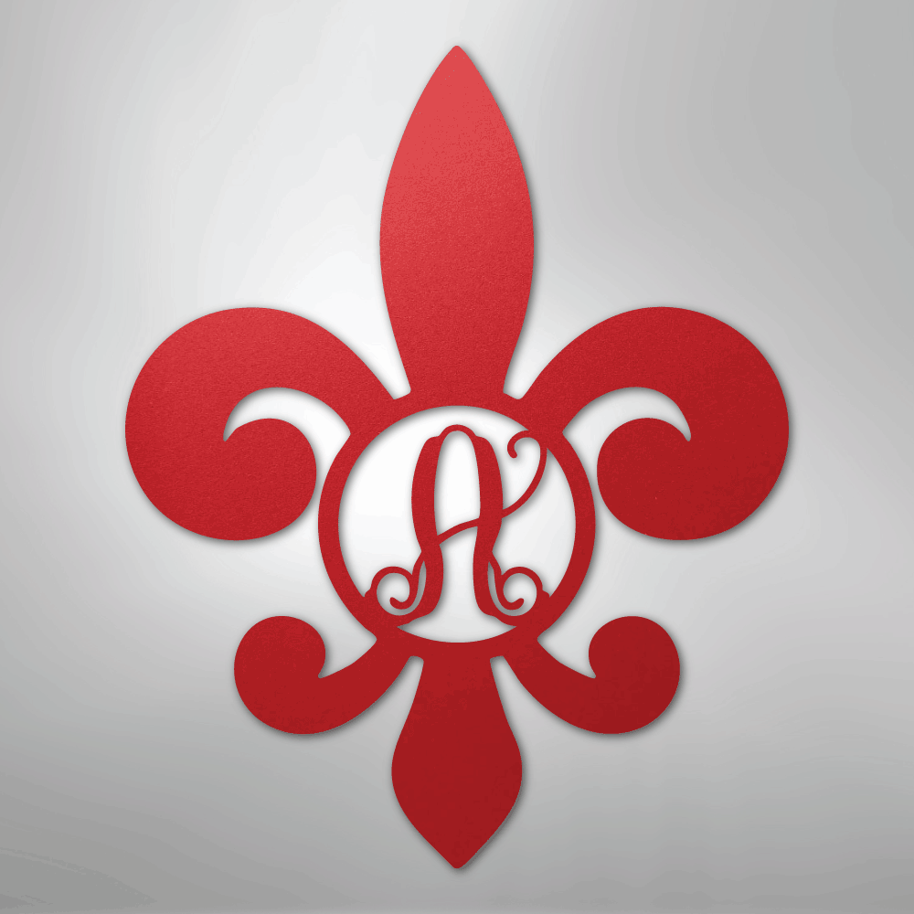 Fleur De Lis Initial - Steel Sign