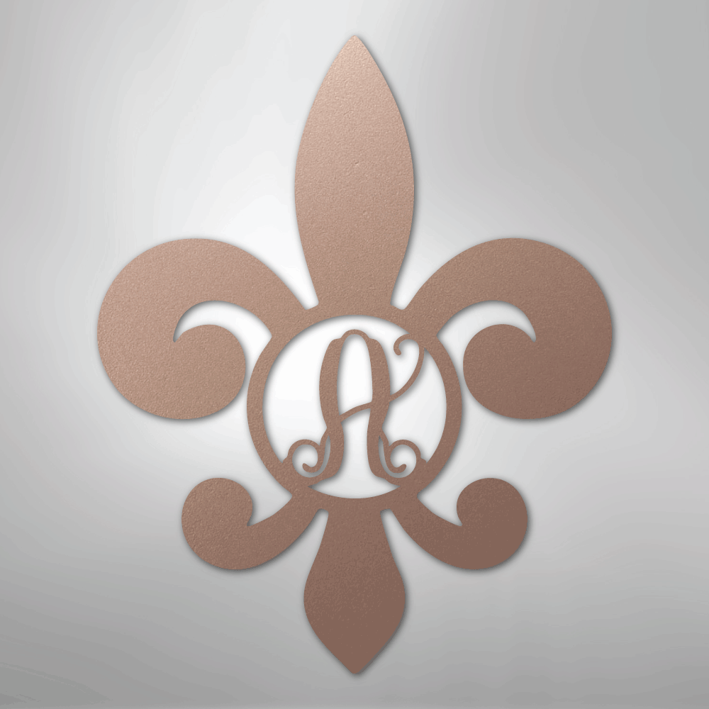 Fleur De Lis Initial - Steel Sign