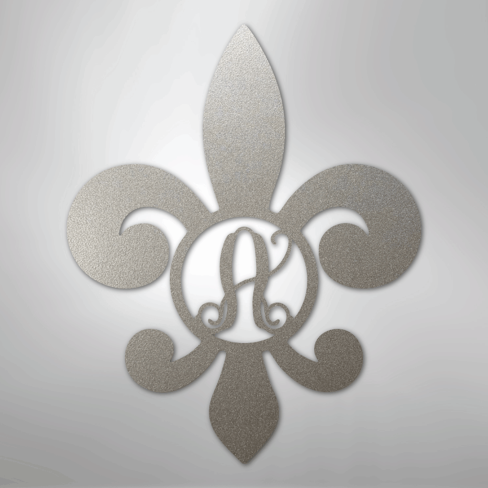 Fleur De Lis Initial - Steel Sign
