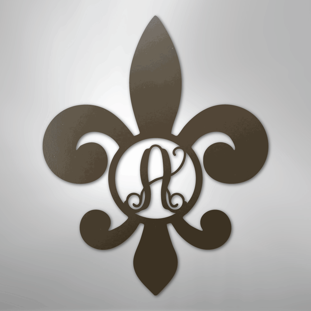 Fleur De Lis Initial - Steel Sign