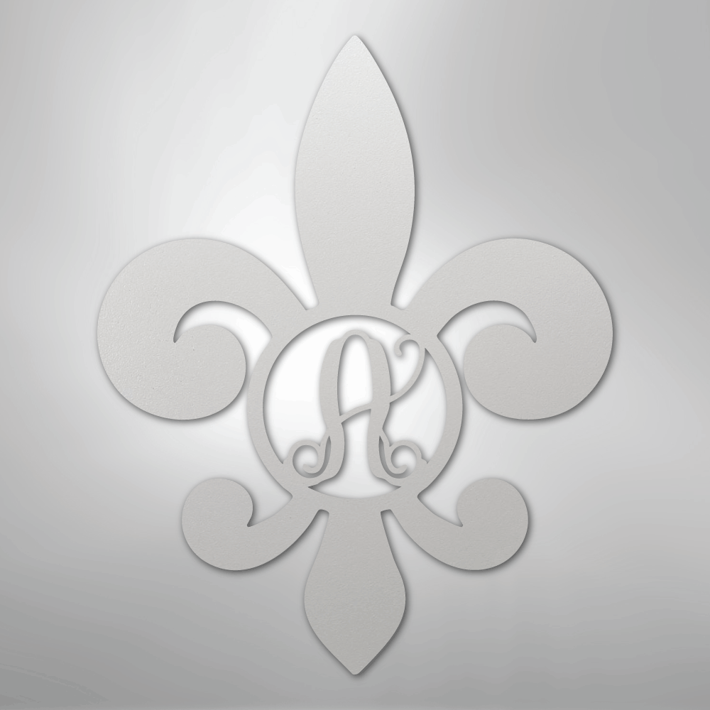 Fleur De Lis Initial - Steel Sign