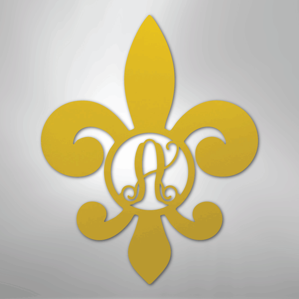 Fleur De Lis Initial - Steel Sign