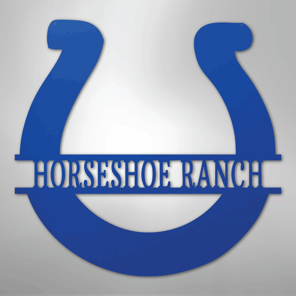 Simple Horseshoe Monogram - Steel Sign