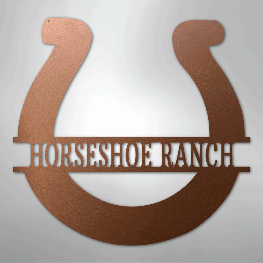 Simple Horseshoe Monogram - Steel Sign