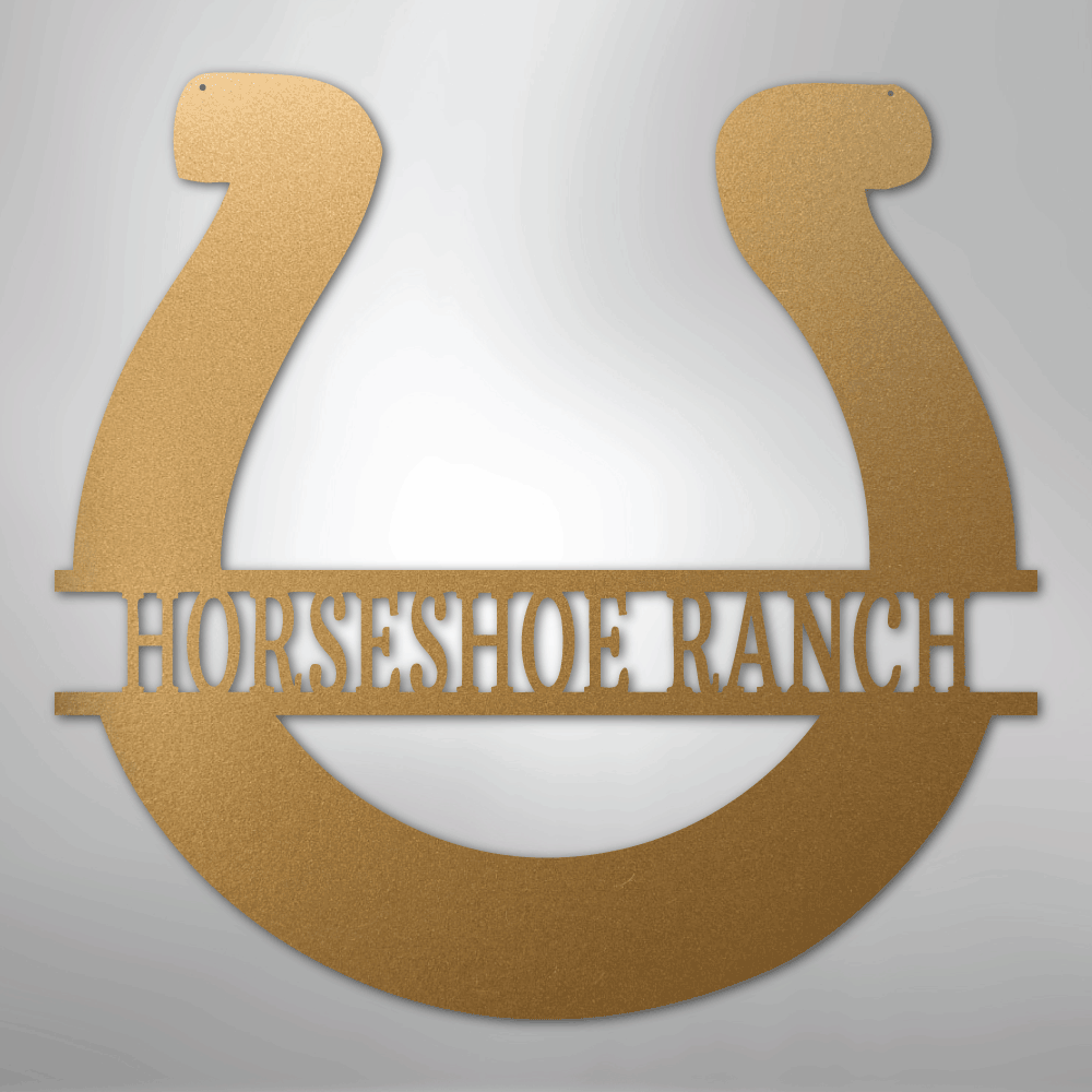 Simple Horseshoe Monogram - Steel Sign