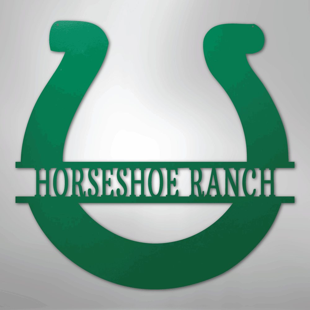Simple Horseshoe Monogram - Steel Sign