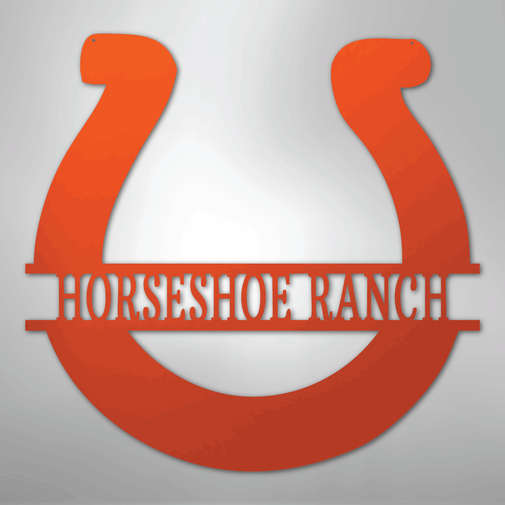 Simple Horseshoe Monogram - Steel Sign