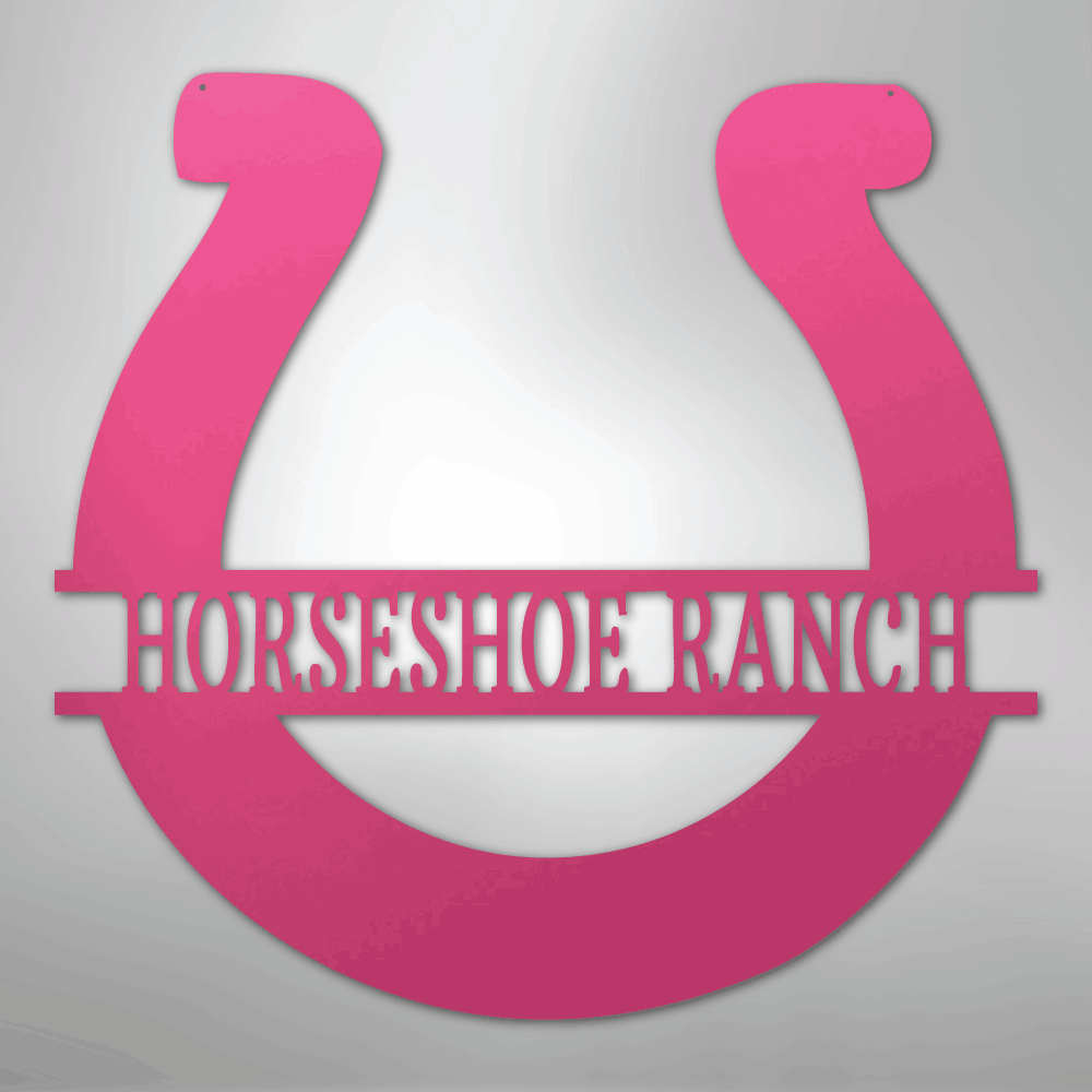 Simple Horseshoe Monogram - Steel Sign