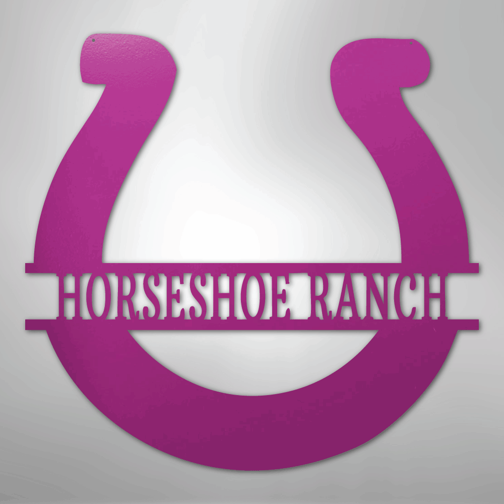 Simple Horseshoe Monogram - Steel Sign