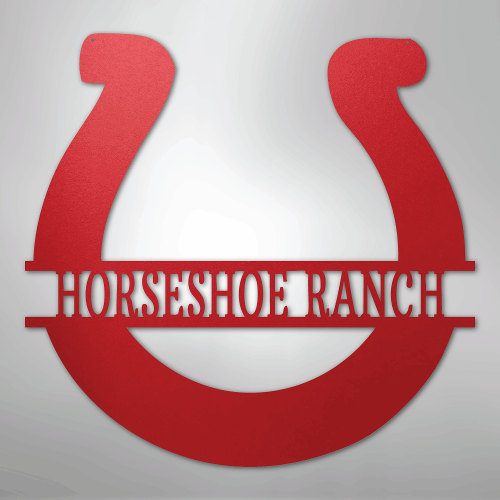 Simple Horseshoe Monogram - Steel Sign