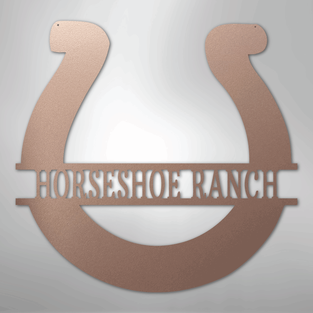 Simple Horseshoe Monogram - Steel Sign
