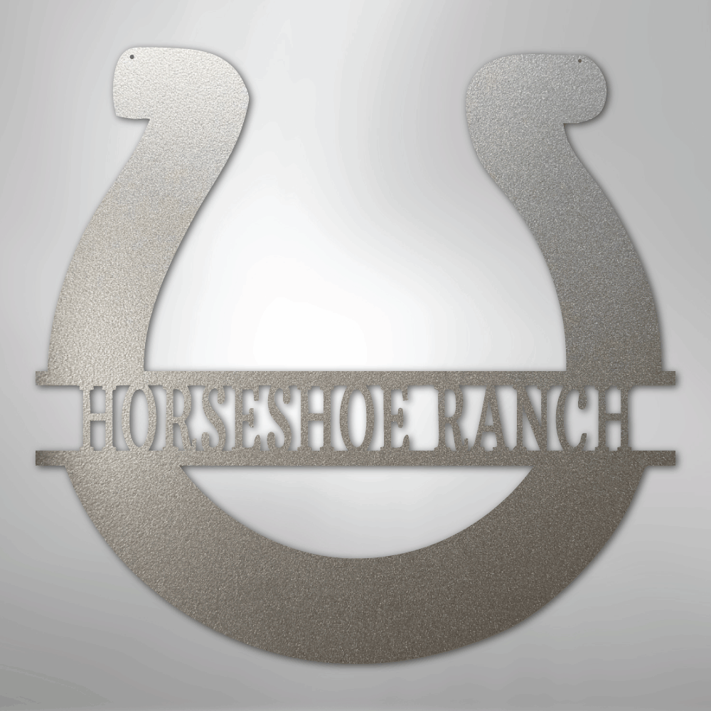 Simple Horseshoe Monogram - Steel Sign