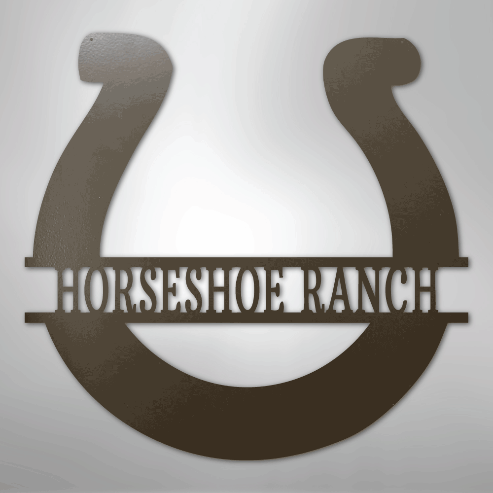 Simple Horseshoe Monogram - Steel Sign