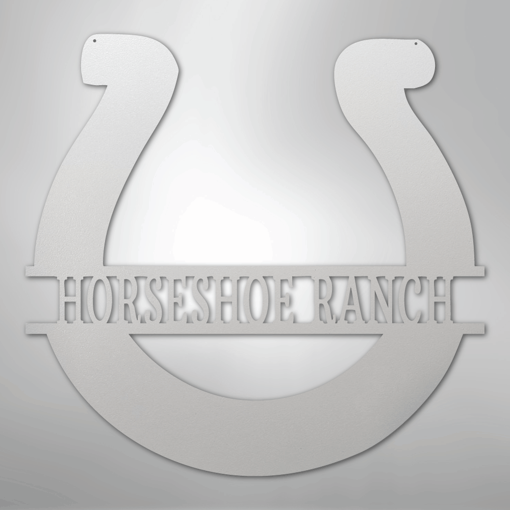 Simple Horseshoe Monogram - Steel Sign