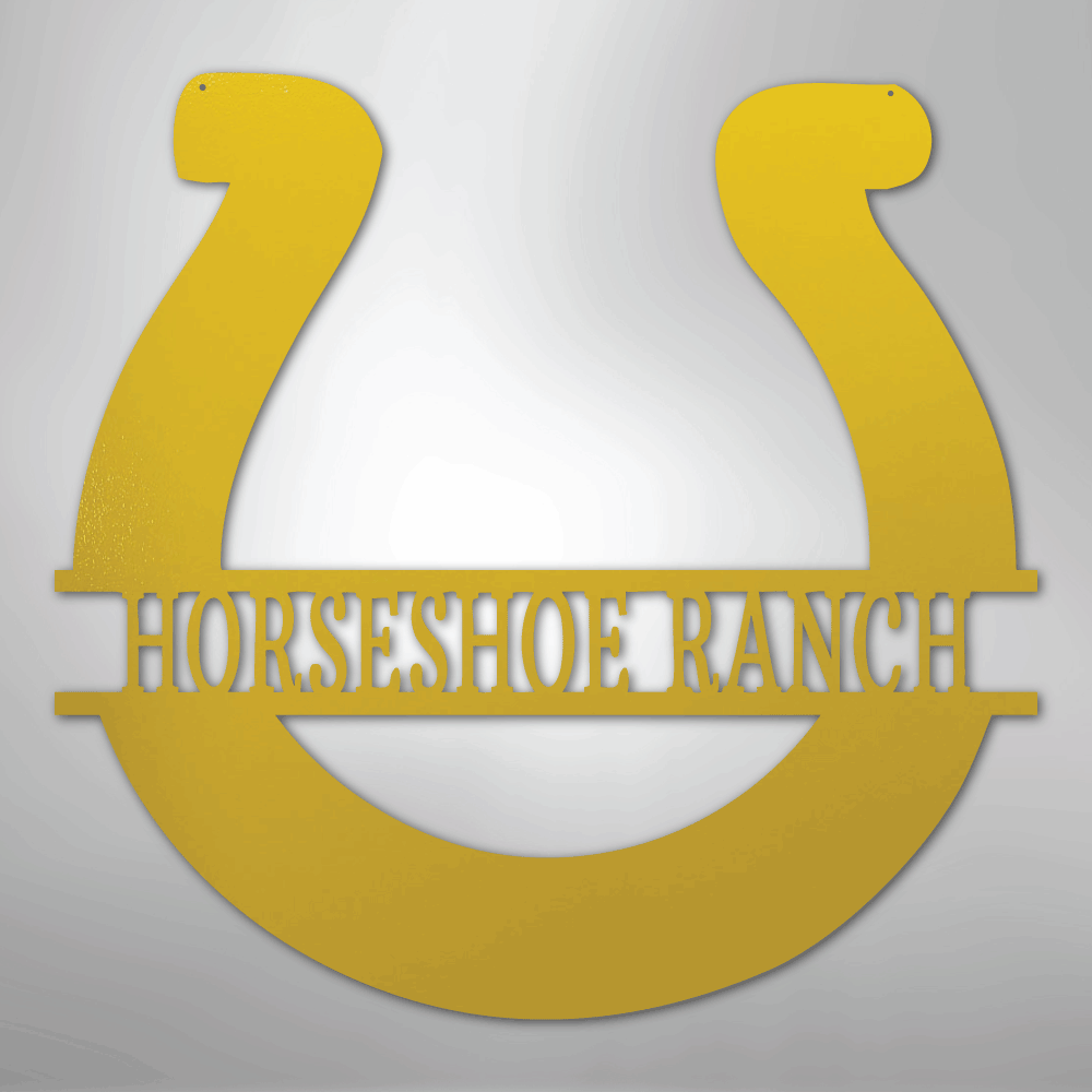 Simple Horseshoe Monogram - Steel Sign