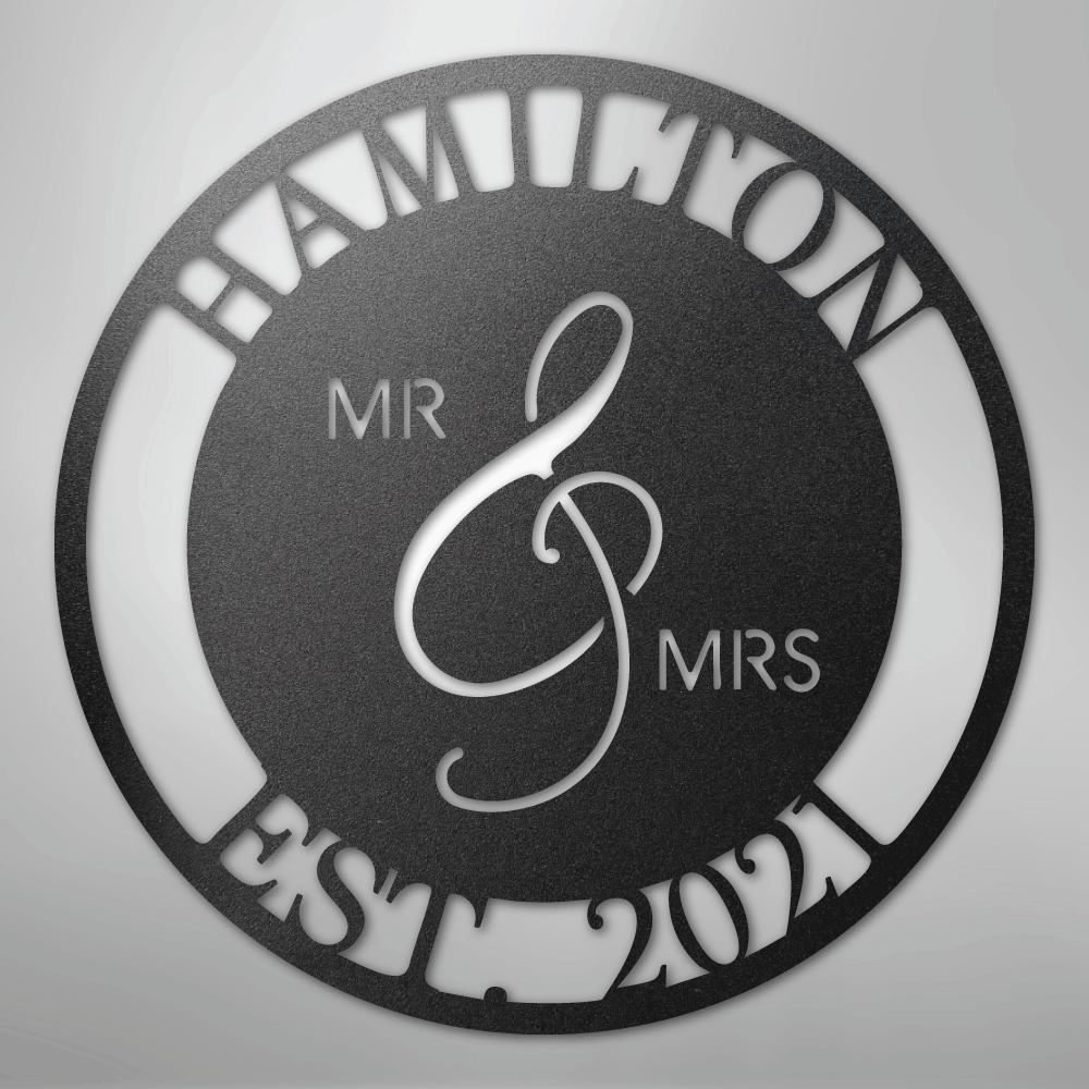 Mr. and Mrs. - Steel Sign