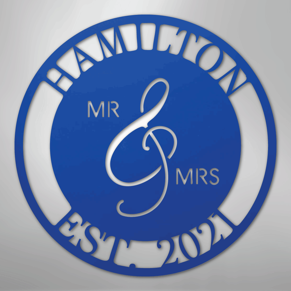 Mr. and Mrs. - Steel Sign