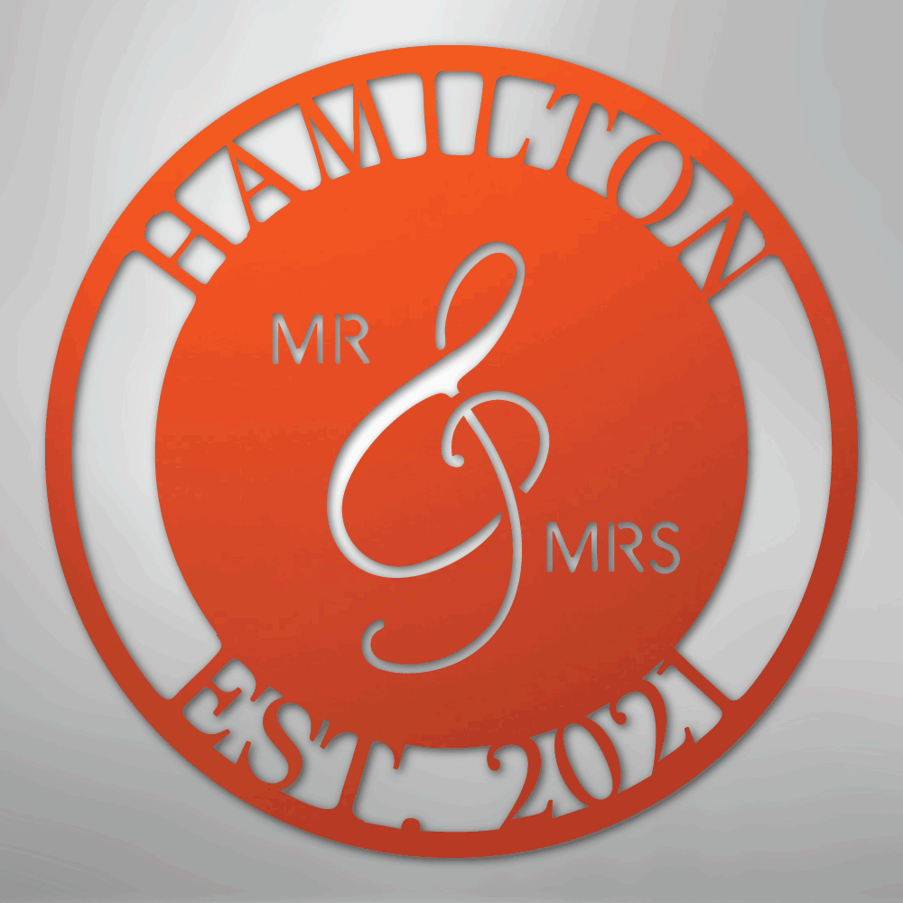 Mr. and Mrs. - Steel Sign