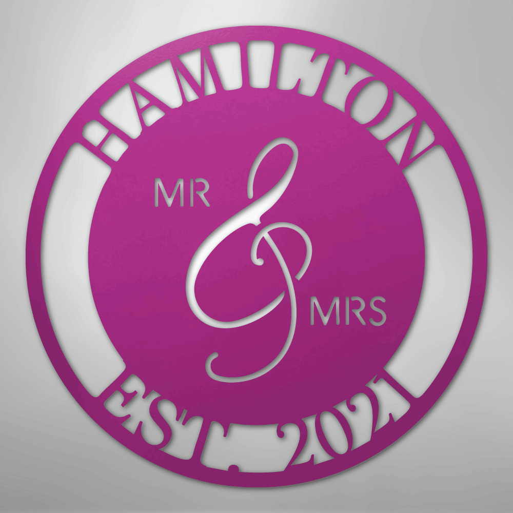 Mr. and Mrs. - Steel Sign