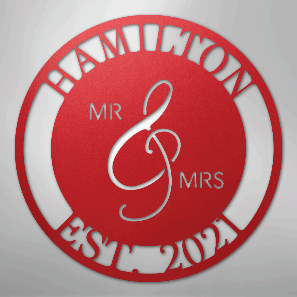 Mr. and Mrs. - Steel Sign