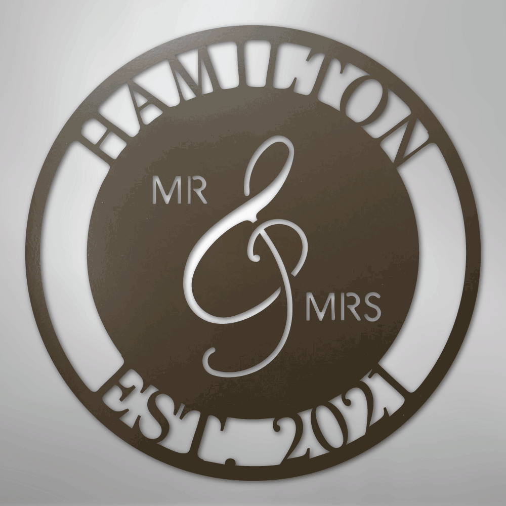 Mr. and Mrs. - Steel Sign