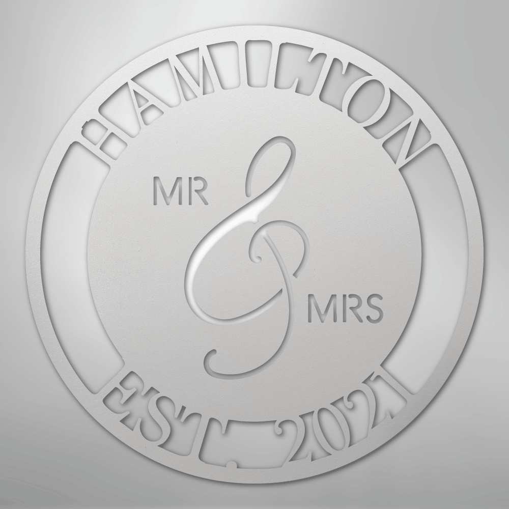 Mr. and Mrs. - Steel Sign