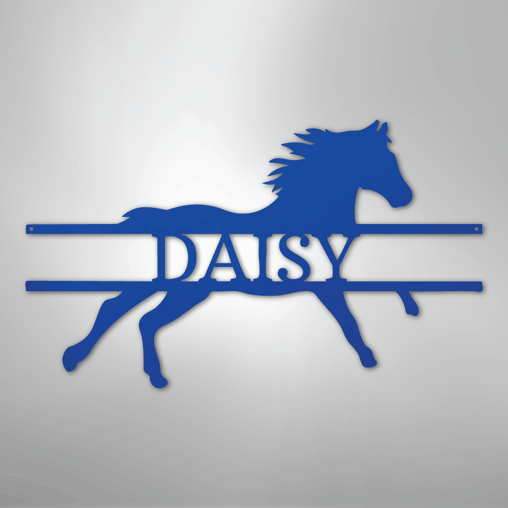 Sprinting Horse Monogram - Steel Sign
