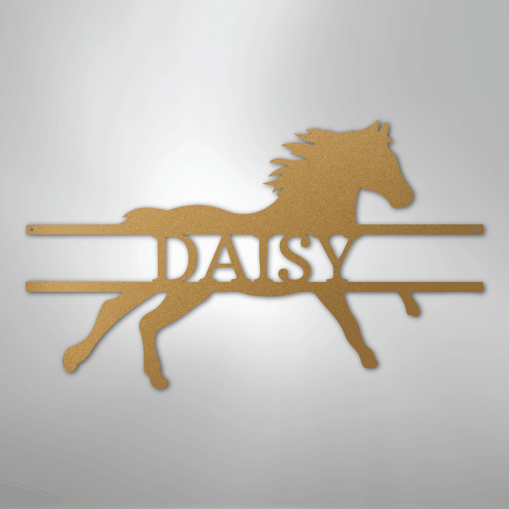 Sprinting Horse Monogram - Steel Sign