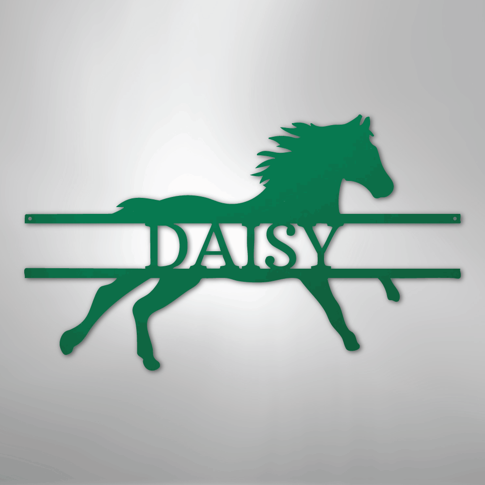 Sprinting Horse Monogram - Steel Sign