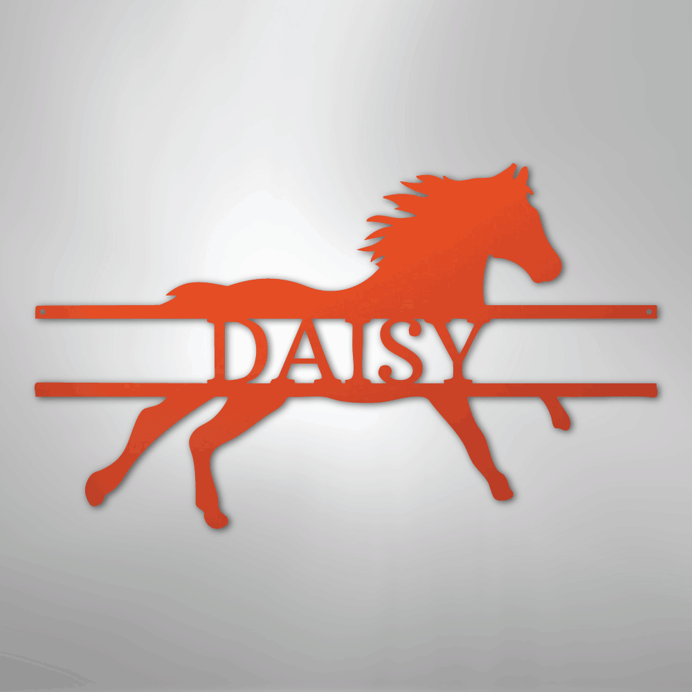 Sprinting Horse Monogram - Steel Sign