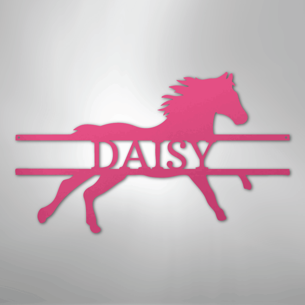 Sprinting Horse Monogram - Steel Sign