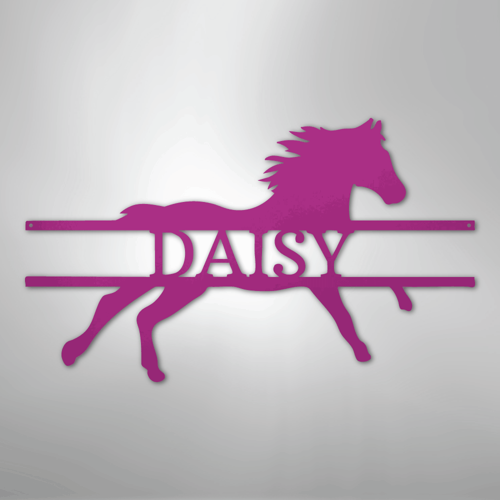 Sprinting Horse Monogram - Steel Sign