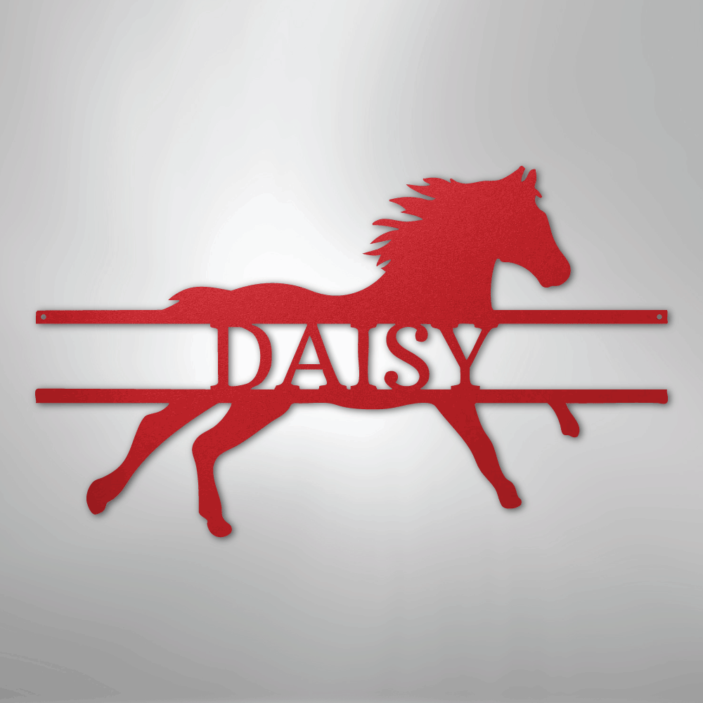 Sprinting Horse Monogram - Steel Sign
