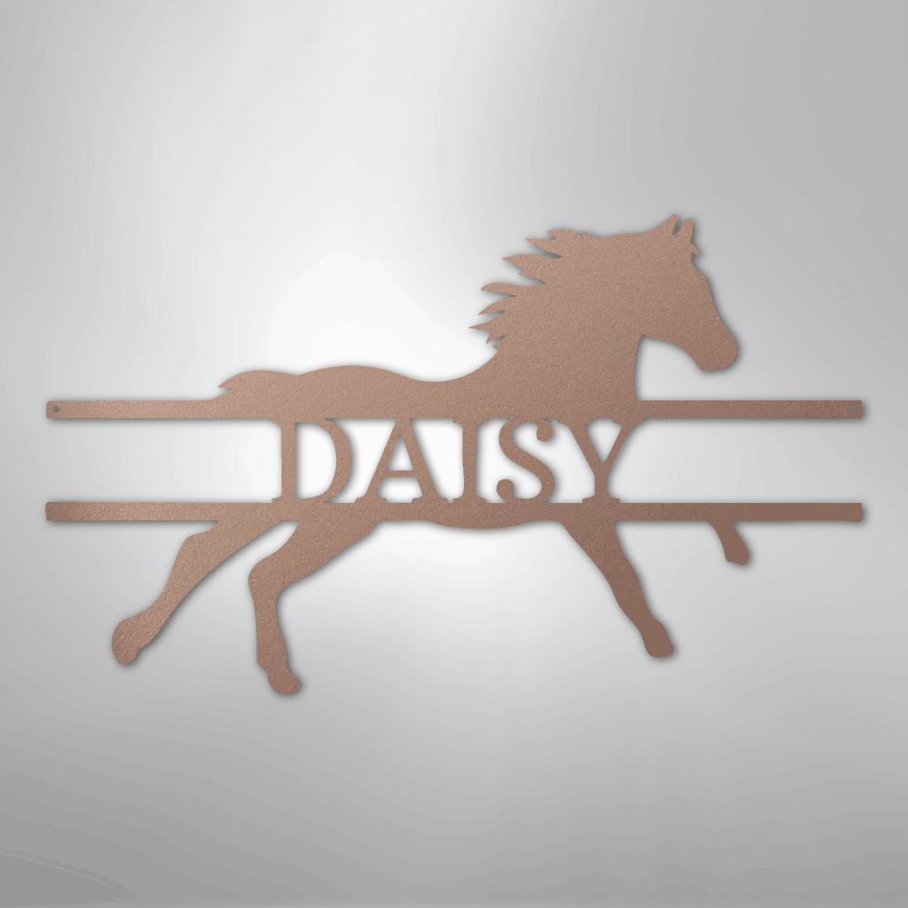 Sprinting Horse Monogram - Steel Sign