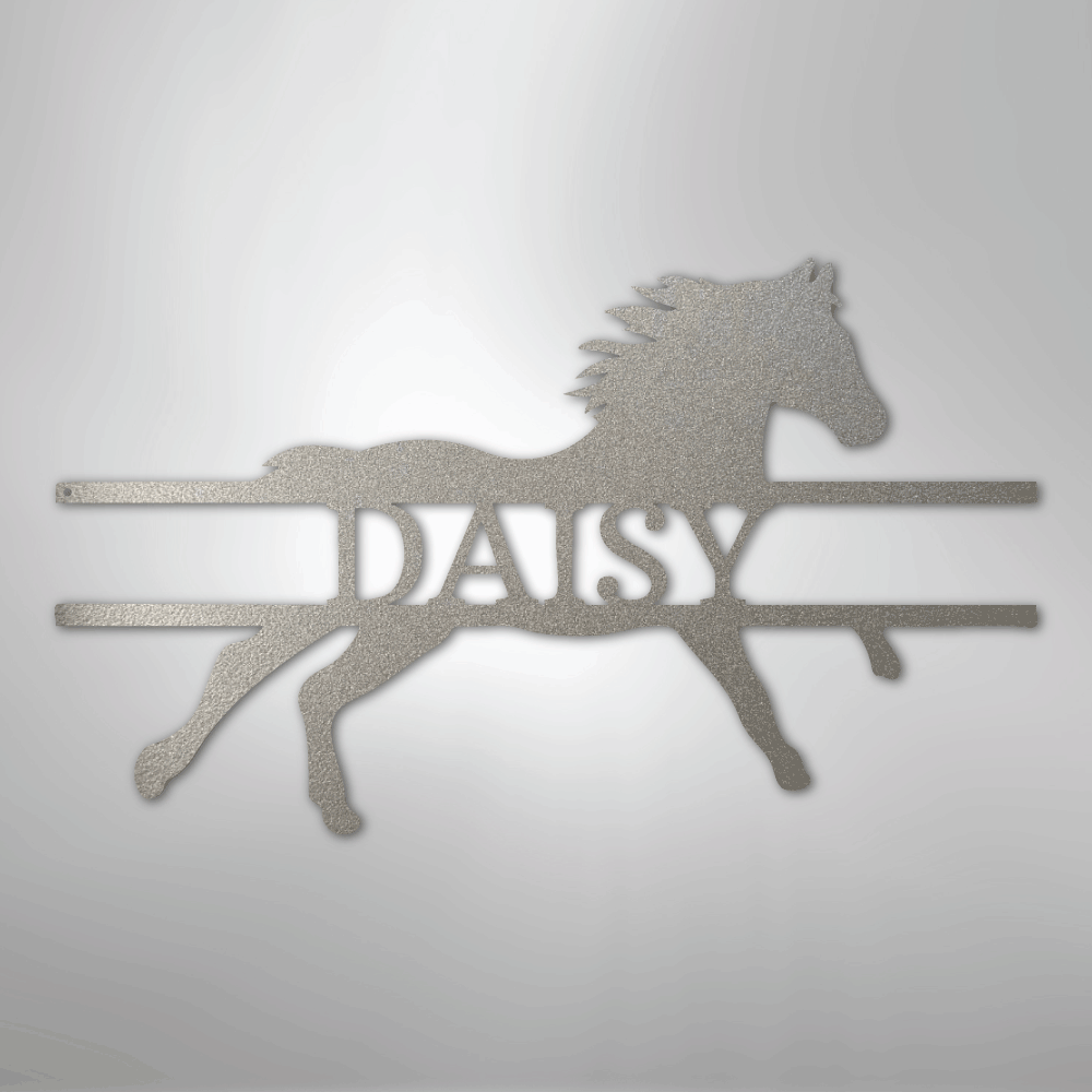 Sprinting Horse Monogram - Steel Sign