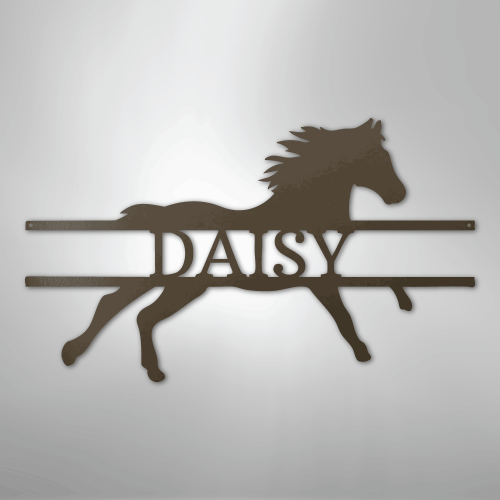 Sprinting Horse Monogram - Steel Sign