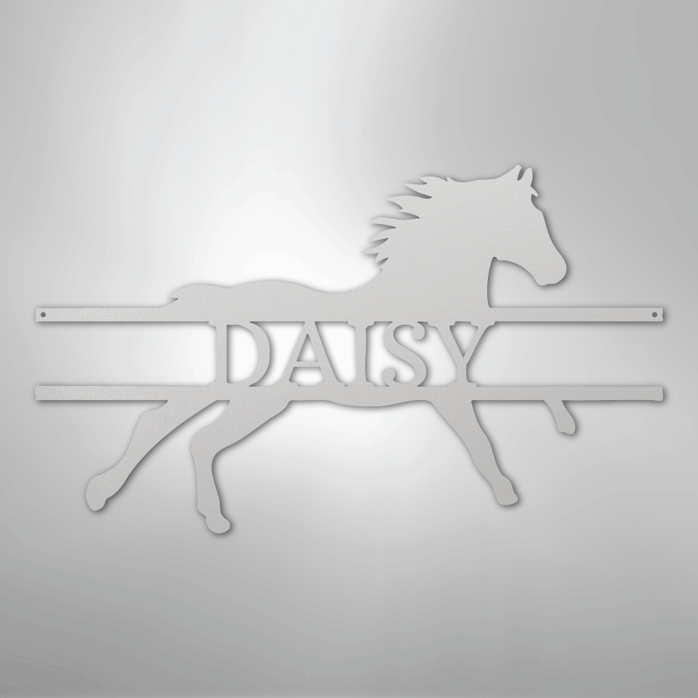 Sprinting Horse Monogram - Steel Sign
