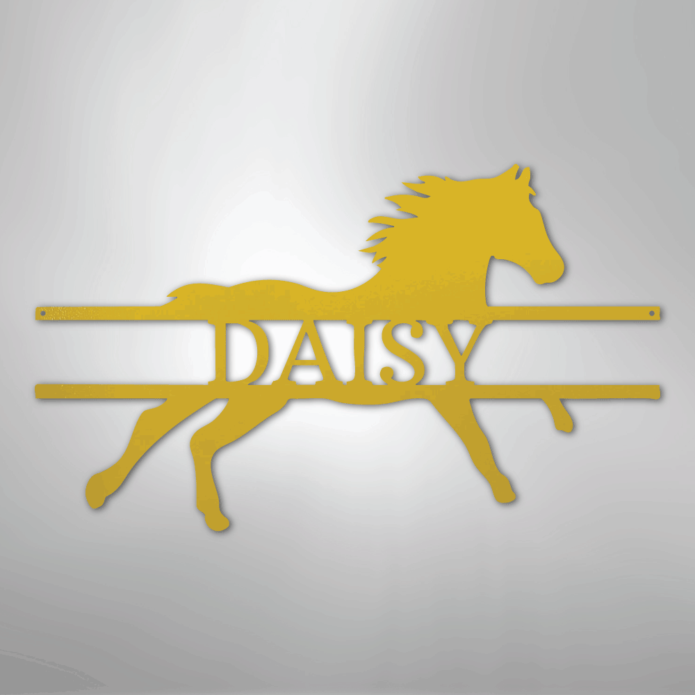 Sprinting Horse Monogram - Steel Sign