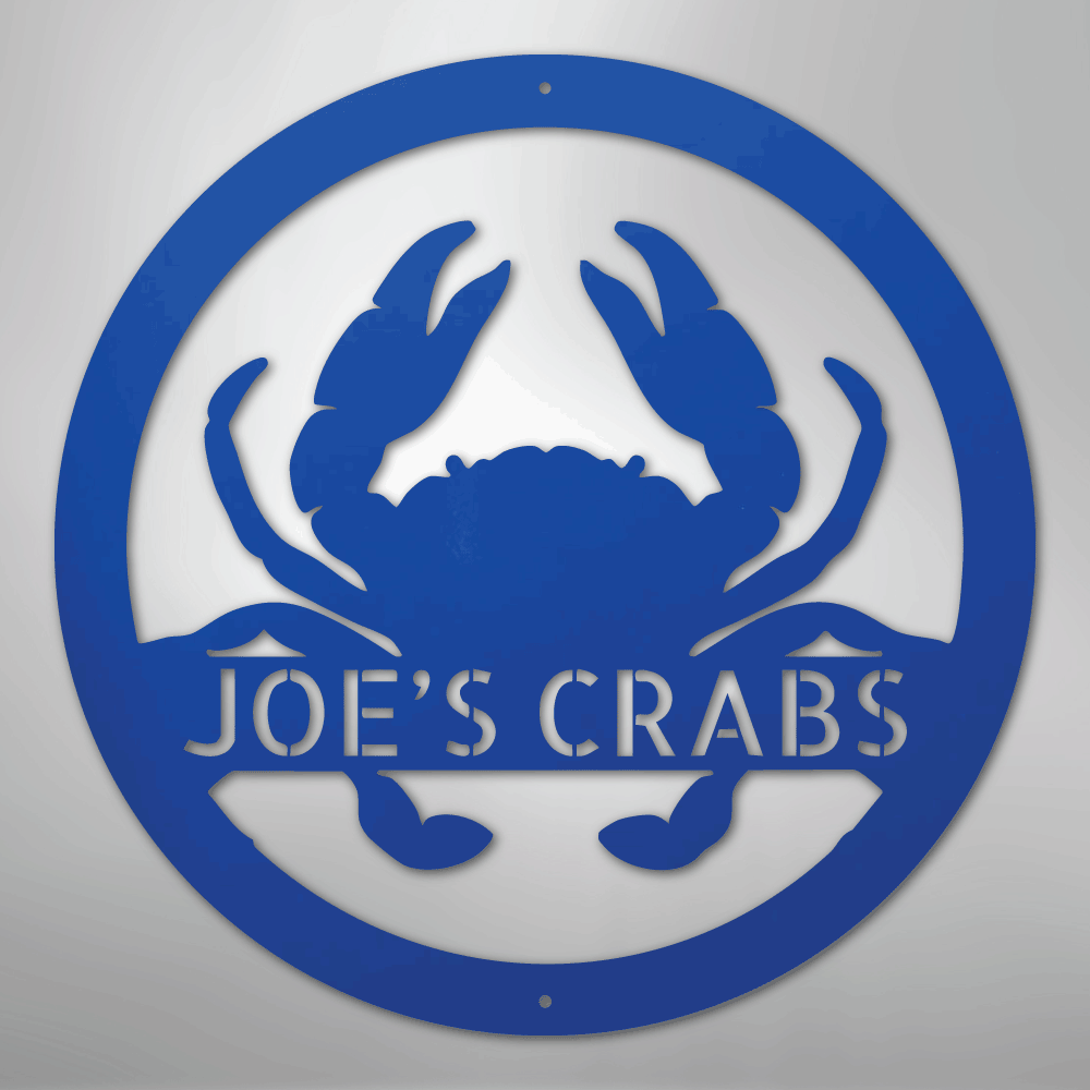 Crab Monogram - Steel Sign