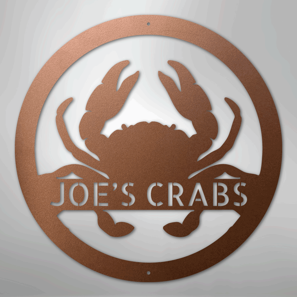 Crab Monogram - Steel Sign