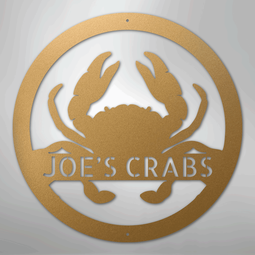 Crab Monogram - Steel Sign