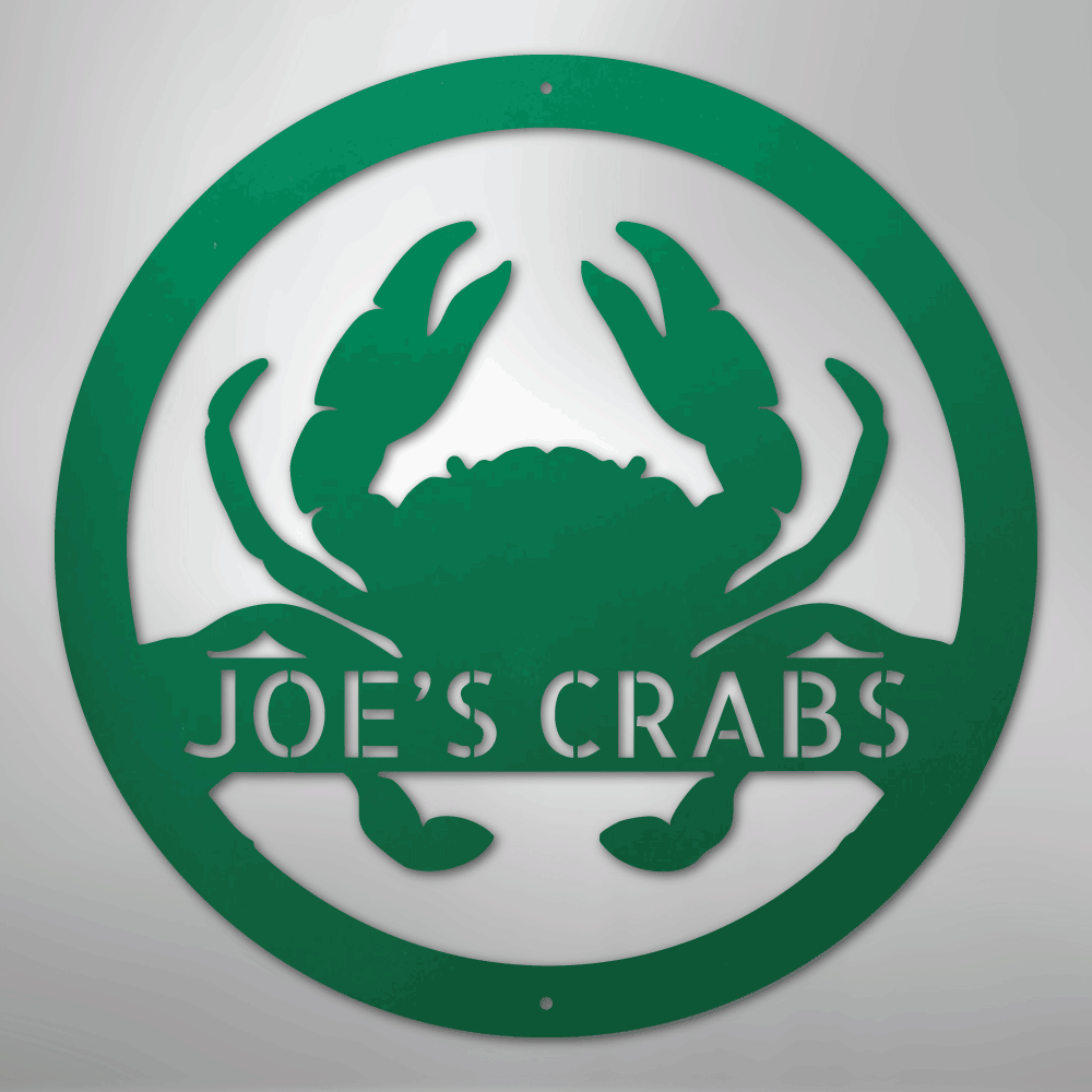 Crab Monogram - Steel Sign