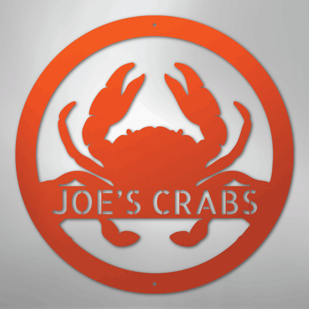 Crab Monogram - Steel Sign