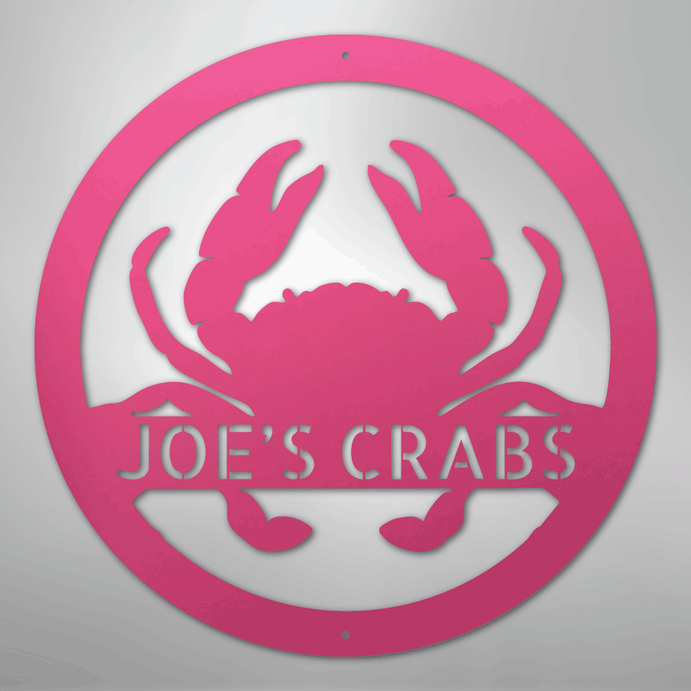 Crab Monogram - Steel Sign