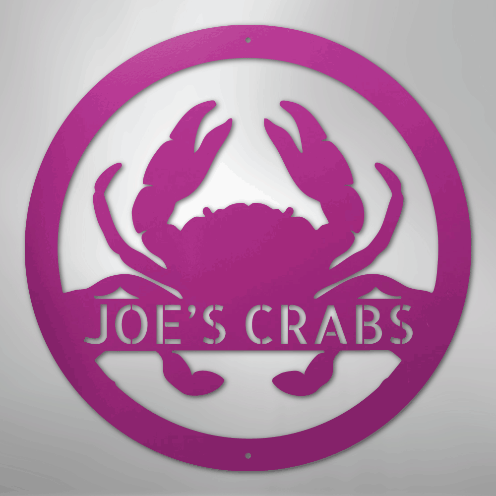 Crab Monogram - Steel Sign