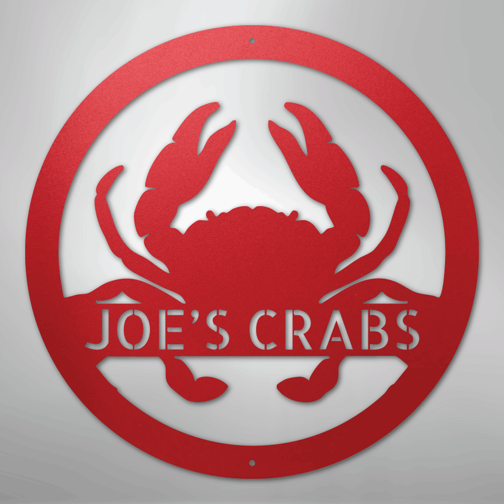 Crab Monogram - Steel Sign