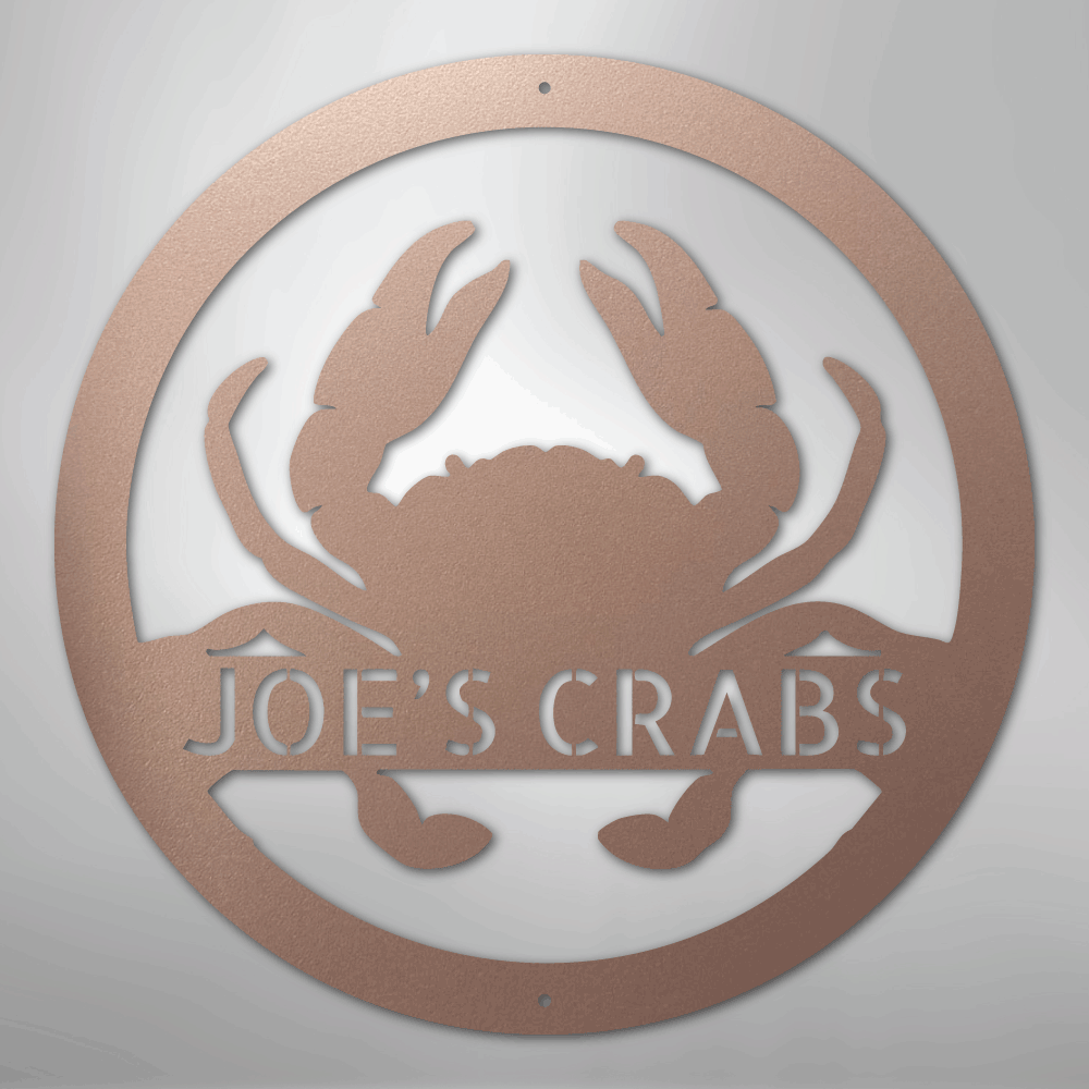 Crab Monogram - Steel Sign